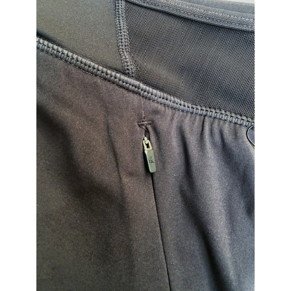 Kyodan Womens Race Mini Running Shorts Size Med Black Zipper Pockets Lined - Picture 8 of 16